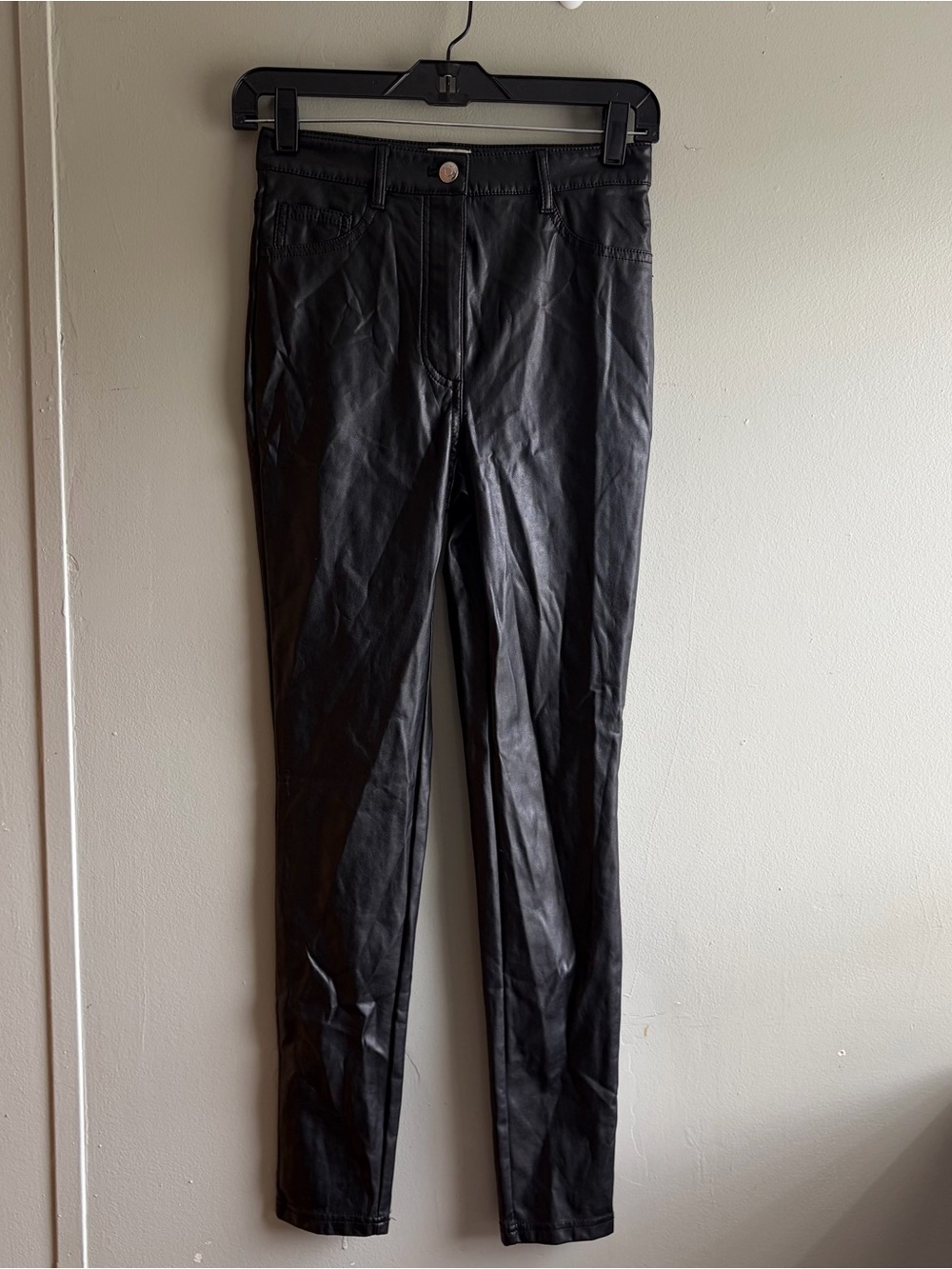 Aritzia Wilfred Free Black Faux Leather Legging Pants - 2